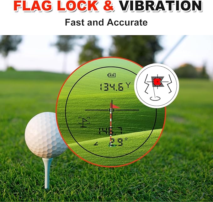 Golf Rangefinder with Slope & Magnet, 1000Y Range Finder Golf, 6X Zoom, HD LCD, Flag Lock & Vibration, Rechargeable, Golf Accessories for Men