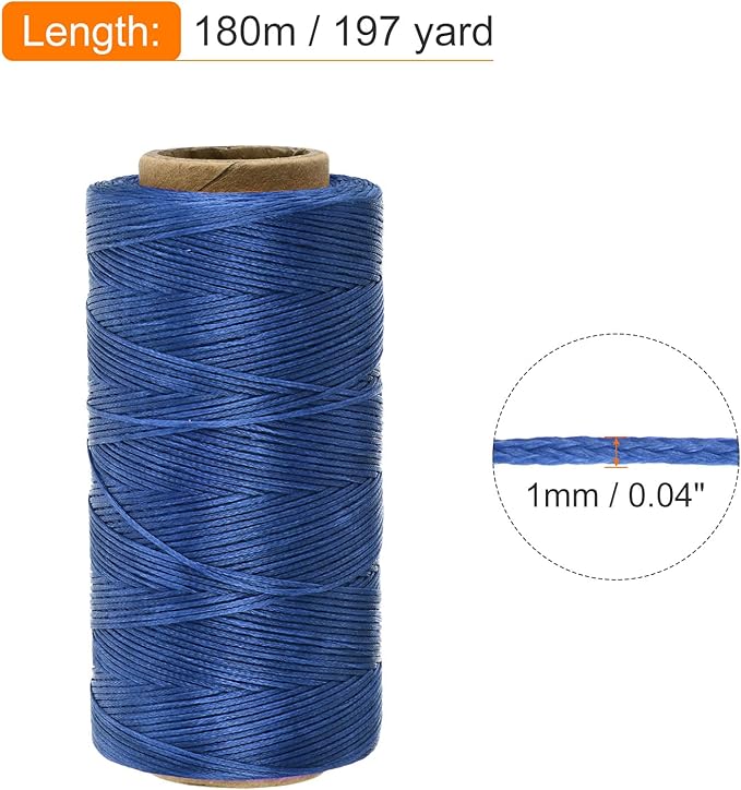 MECCANIXITY Waxed Thread, 197 Yard 1mm 210D Flat Wax Thread Polyester Waxed - Image 2
