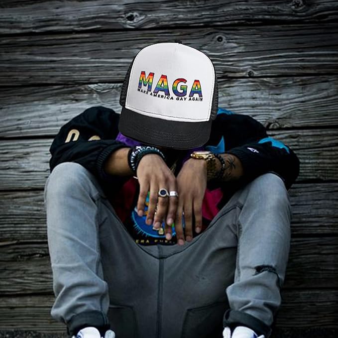 Gay Pride Rainbow Trucker Hat for Men and Women LGBT Embroidered Adjustable Washable LGBTQ Baseball Cap Gifts