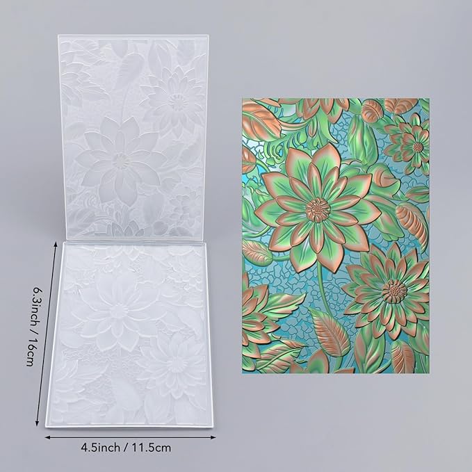 BAOFALI 3D Embossing Folders Lotus - Image 2
