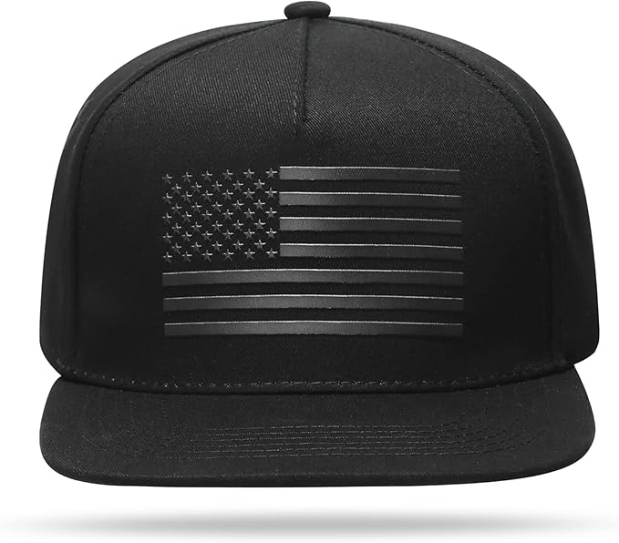 UALON Baseball Cap, Snapback Trucker Hat for Men & Women with American Flag and Adjustable, Breathable Mesh, Flat Bill Hats