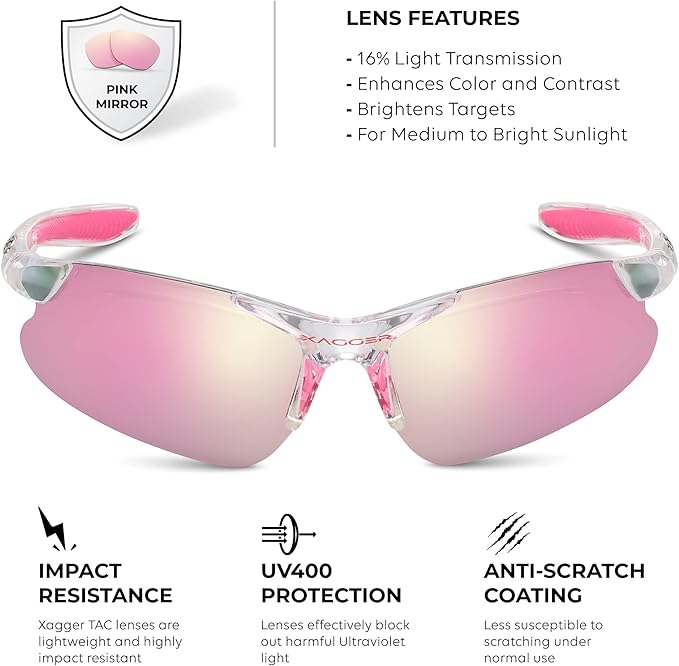 Xagger Kids Youth Polarized Sports Sunglasses for Boys Girls Baseball Softball Glasses TR90 Frame