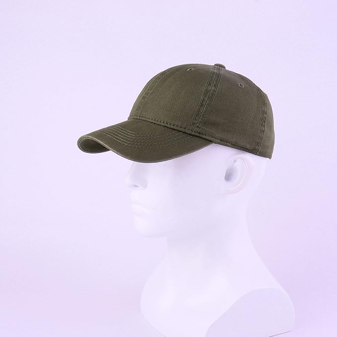 LANGZHEN Unisex Baseball Cap 100% Cotton Fits Men Women Washed Denim Adjustable Dad Hat