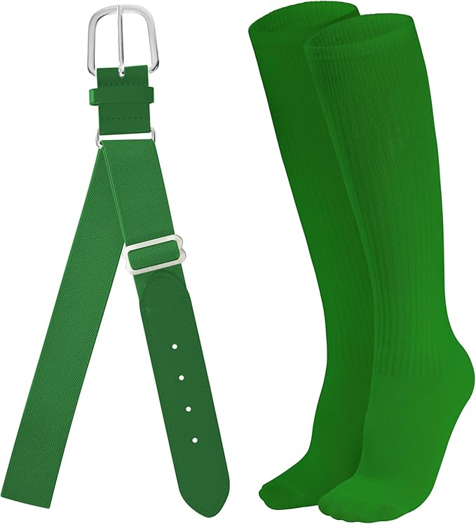 Dxhycc Youth Baseball Socks and Belt Combo Set Softball Baseball Socks and Elastic Waist Belt for Youth Boys Girls