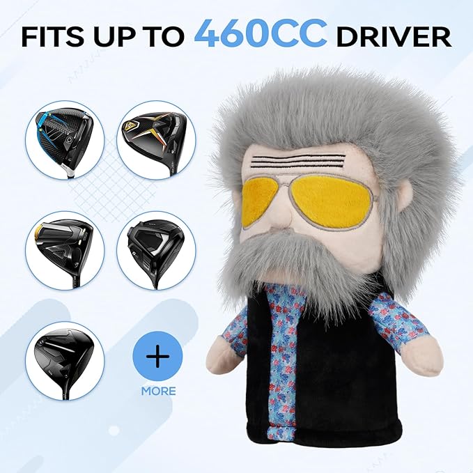 Funny Driver Headcover, Creative Plush Golf Driver Head Covers Fits Standard 460CC Driver Head, Unique Golf Gift & Accessories for Men and Women