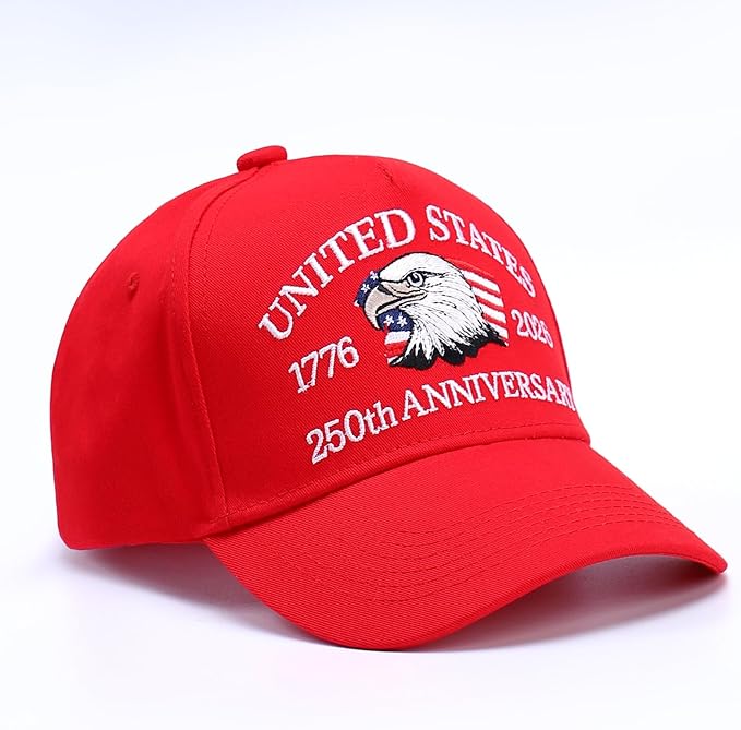 250th Anniversary Patriotic Baseball Cap (1776-2026) Embroidered USA Hat, Adjustable Unisex Bicentennial Gift