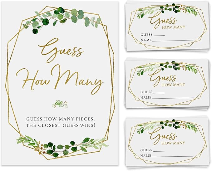 Printed Party Candy Guessing Game, Guess How Many, 50 Cards and Sign by PrintedParty