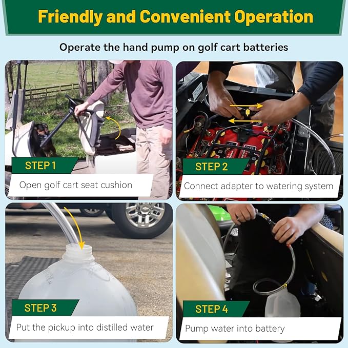 Golf Cart Water Filler for Trojan HydroLink Watering System, Golf Cart Hand Water Pump Supply for Flow Rite Pro Fill Watering System, Squeeze Bulb Hand Pump for RV or Golf Cart