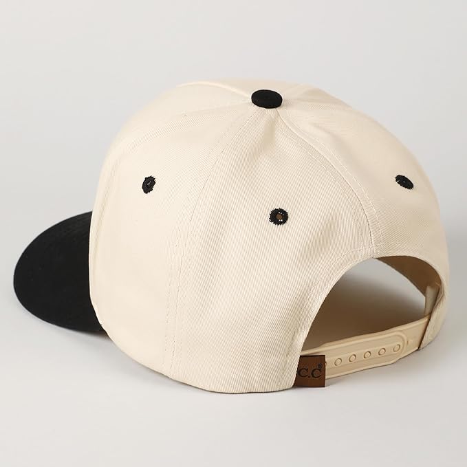 MIRMARU Two-Tone Vintage Canvas Trucker Hats for Men & Women, Adjustable Size Baseball Caps with Trendy Embroidered Design