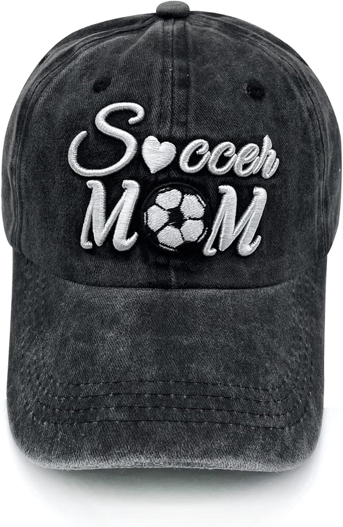Waldeal Women's Adjustable Embroidered Soccer Mom Hat Washed Baseball Dad Cap