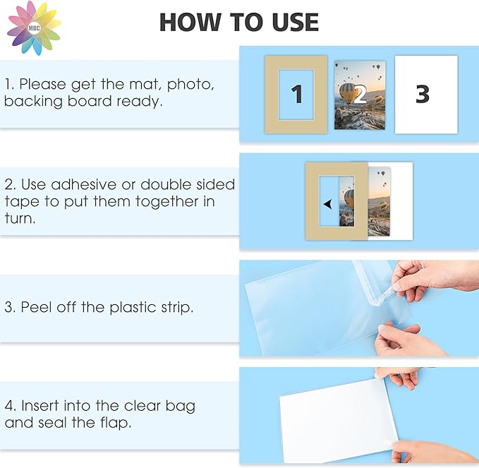Mat Board Center, 8x10 for 5x7 Mix Color Picture Mat Sets - Image 6