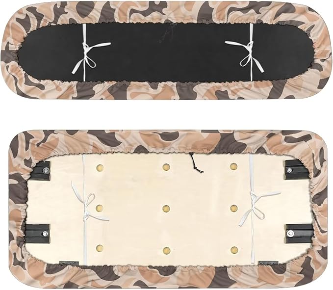 Bulopur Duck Hunting Camo Golf Cart Seat Covers Set Tropical Ezgo Golf Cart Dust Covers for Bench and Backrest, Removable Golfcart Accessory