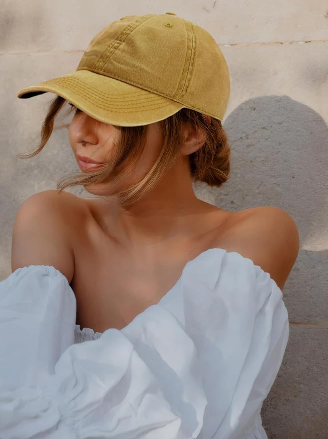 Edoneery Men Women Baseball Cap-Low Profile Adjustable Washed Cotton Golf Dad Hat