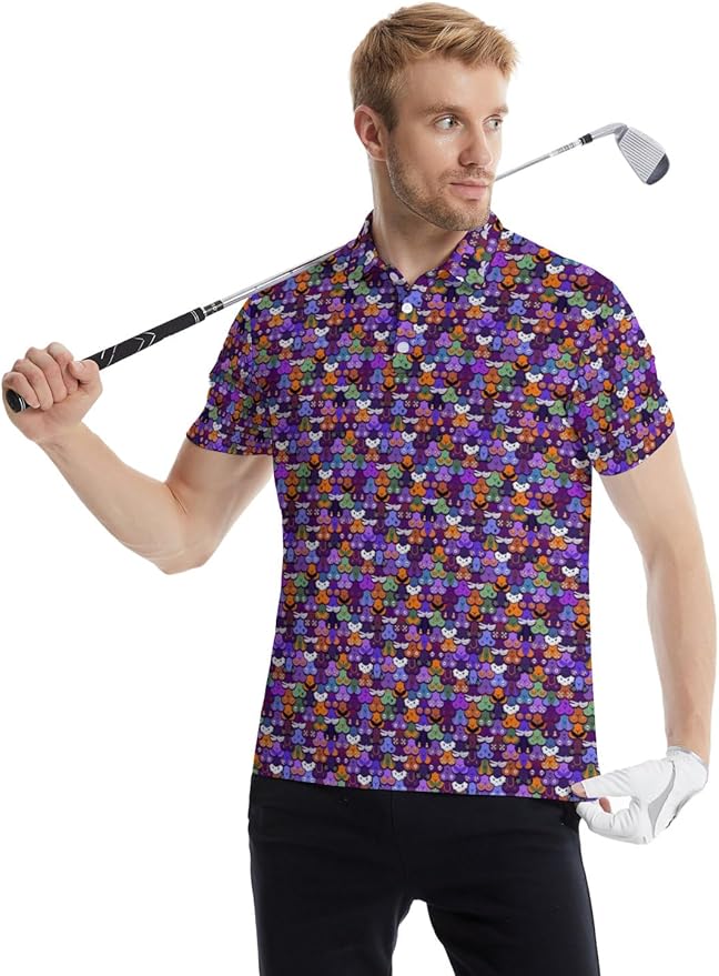Mens Golf Shirts Golf Polo Shirts for Men Short Sleeve Polo Shirts Golf Gifts