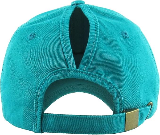 Classic Plain Ponytail Messy High Bun Headwear Adjustable Cotton Trucker Mesh Glitter Hat Baseball Cap
