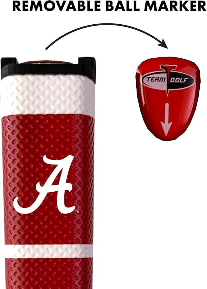 Team Golf NCAA Golf Putter Grip with Removable Gel Top Ball Marker, Durable Wide Grip & Easy to Control