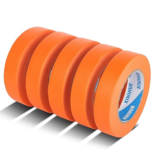 Orange Painters Tape, 1 inch x 60 Yards x 5 Rolls by KIWIHUB
