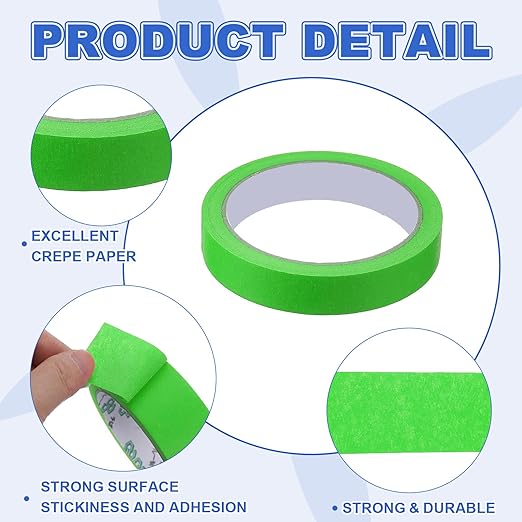 MECCANIXITY Masking Tape 0.7 Inch x 21 Yard Painter's Tape Green Paint Tapes - Image 3