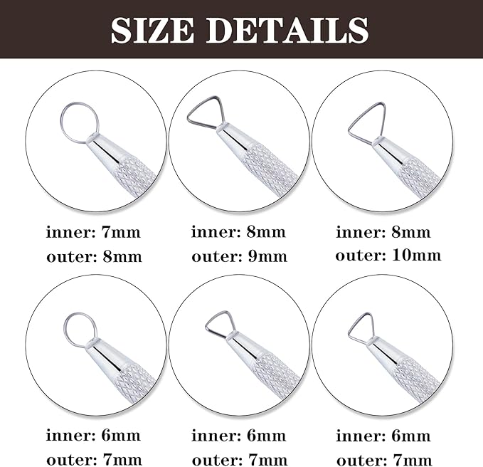 6Pcs Clay Tools Pottery Tools Clay Sculpting Tools Mini Ribbon Cutter Metal - Image 2