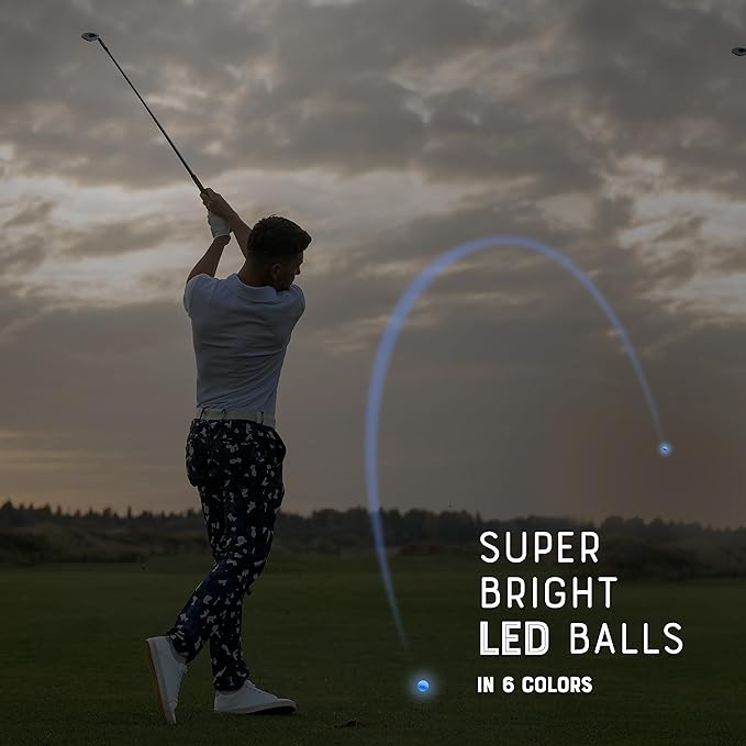 Premium LED Night Golf Balls - Set of 6 - Ultra Bright Glow for Enhanced Nighttime Play, Durable Light-Up Golf Balls for Evening Games, USA Owned Business