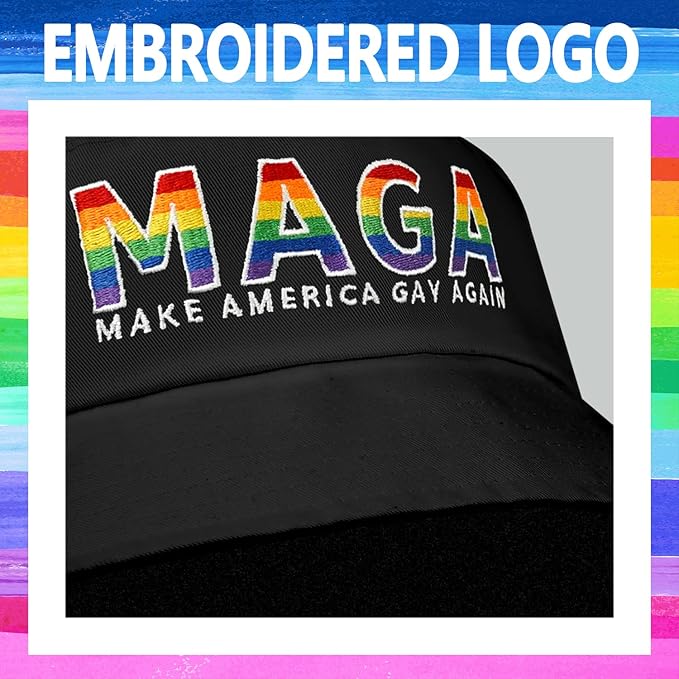 Gay Pride Rainbow Trucker Hat for Men and Women LGBT Embroidered Adjustable Washable LGBTQ Baseball Cap Gifts