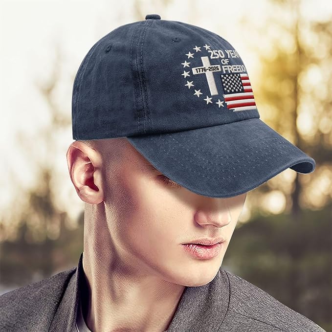 US 250th Anniversary Hat, Patriotic Embroidered Cap, 1776-2026 Freedom Celebration, 250 Years American History Gift Patriots