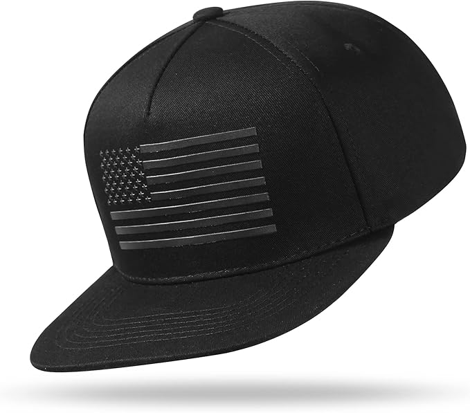 UALON Baseball Cap, Snapback Trucker Hat for Men & Women with American Flag and Adjustable, Breathable Mesh, Flat Bill Hats