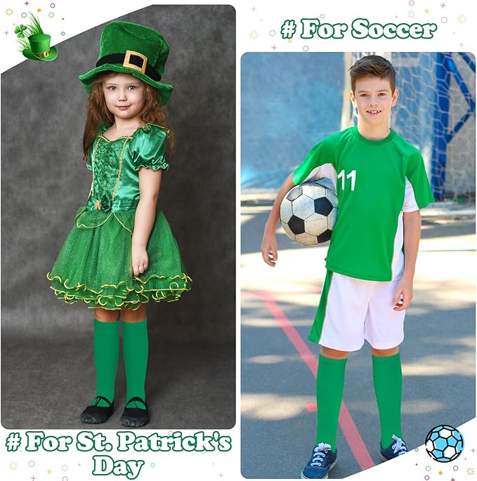 Sarfel Kids Soccer Socks Toddler Soccer Socks Girls Boys Soccer Socks Kids Tube Socks with Stripes Toddler Knee High Socks