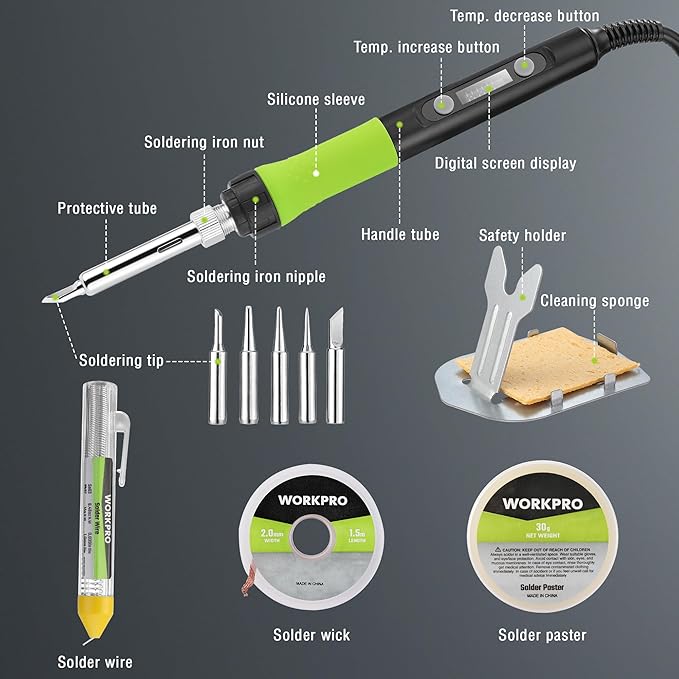WORKPRO Soldering Iron Kit, 90W Soldering Gun - Image 3