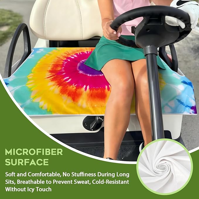 Golf Cart Seat Covers Club Car Golf Cart Accessories for Men Women Golf Carts Seat Towel Blanket 2-Seat Golf Cart Decorations