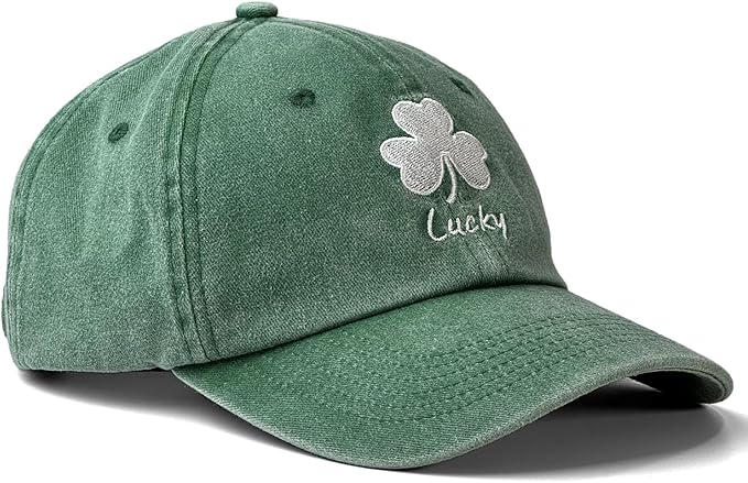St Patricks Day hat Green Baseball Cap Shamrock Embroidered for man Women Funny