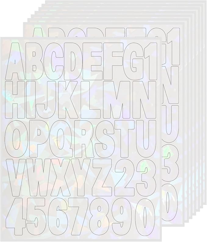 Starboling Letter Stickers, 2 inch 8 Sheets White Alphabet Sticker, Self by Starboling