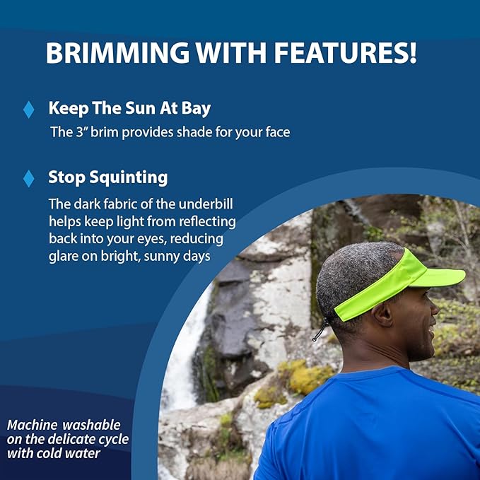 TrailHeads Sun Visor Hat for Men - Recycled Golf Visors for Men - Mens Running Visor for Tennis, Sports, Workouts
