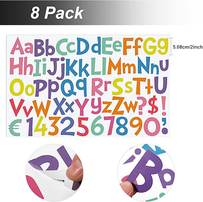 TaoBary 544 Pcs 2 Inch 16 Sheets Large Letter Stickers, Upper and Lower Case - Image 3