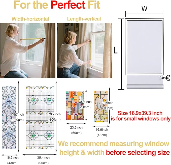 3D Stained Glass Window Privacy Film, Heat Control UV Blocking Static Cling - Image 4