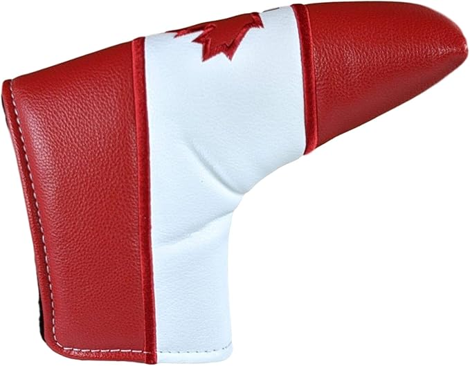 Foretra Driver Headcover Golf Club Covers Blade Mallet Putter Cover Alignment Stick Holder Hybrid Fairway Wood Head Cover Canada Flag Style Novelty Golf Accessories for Most Brands