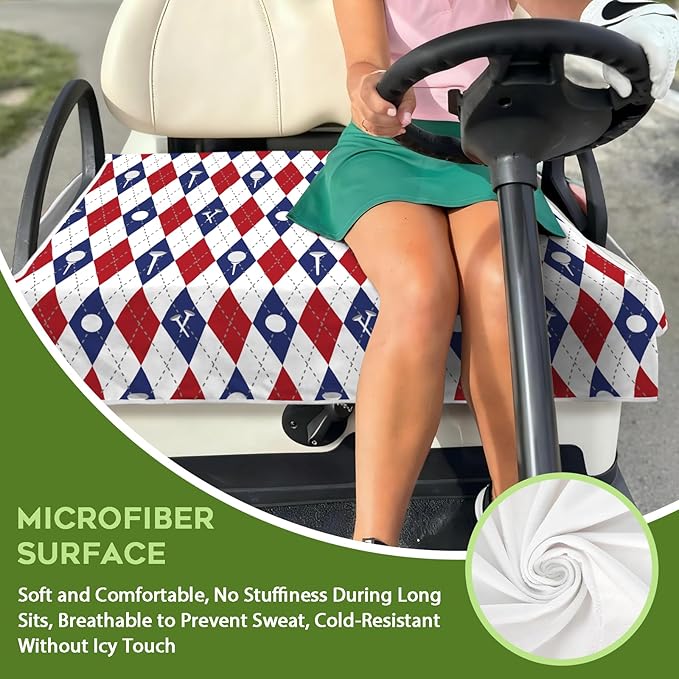 Golf Cart Seat Covers Club Car Golf Cart Accessories for Men Women Golf Carts Seat Towel Blanket 2-Seat Golf Cart Decorations