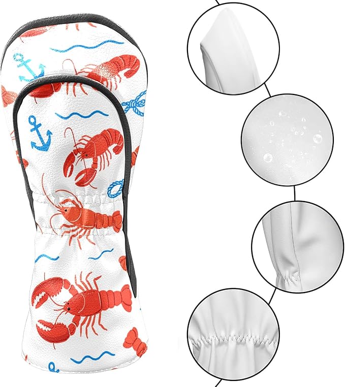 Golf Headcovers Fits Driver Hybrid Fairway 3/5 Wood, Waterproof PU Leather Golf Club Protector, Ideal Sports Accessories & Golfer Gift Colorful Geometry