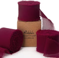 Ribbli Burgundy Chiffon Silk Ribbon, 1.5 inch x 30 Yard, Wedding Invitations by Ribbli
