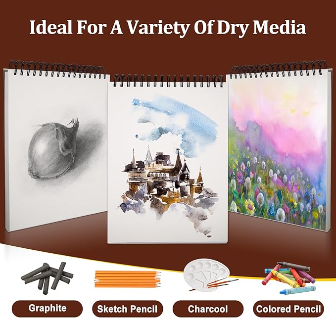 TKOOFN 8.5" x 11" Sketch Book, 600 Sheet Top Spiral Bound Premium Sketchbook - Image 6