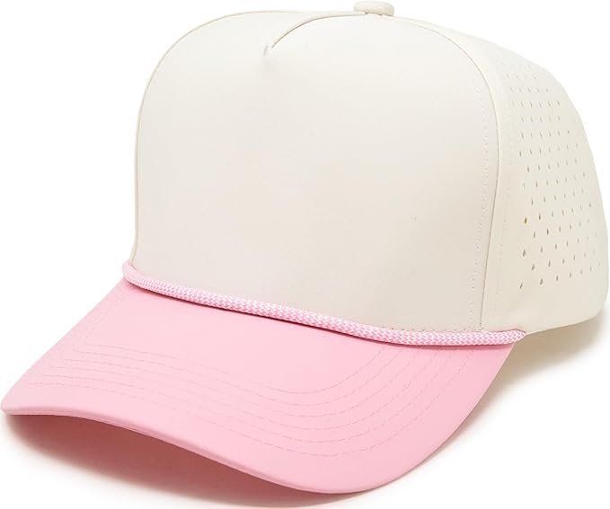 Funky Junque Performance Waterproof Golf Rope Hat – Cool Breathable Workout 5 Panel Snapback Cap for Men