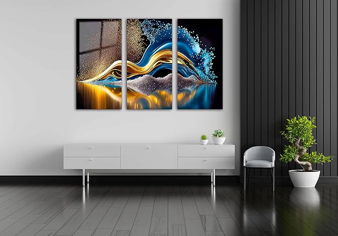 SpiritualHands Colorful Abstract Printed Tempered Glass Wall Art Painting - Image 5