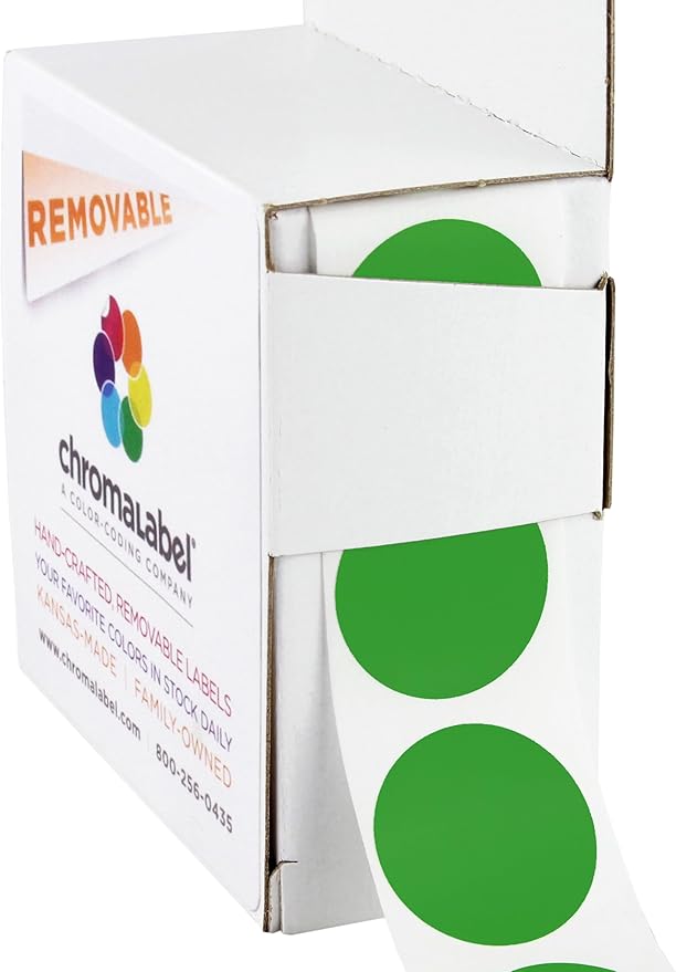 ChromaLabel 1 Inch Round Label Removable Color Code Dot Stickers, 1000 Labels by ChromaLabel