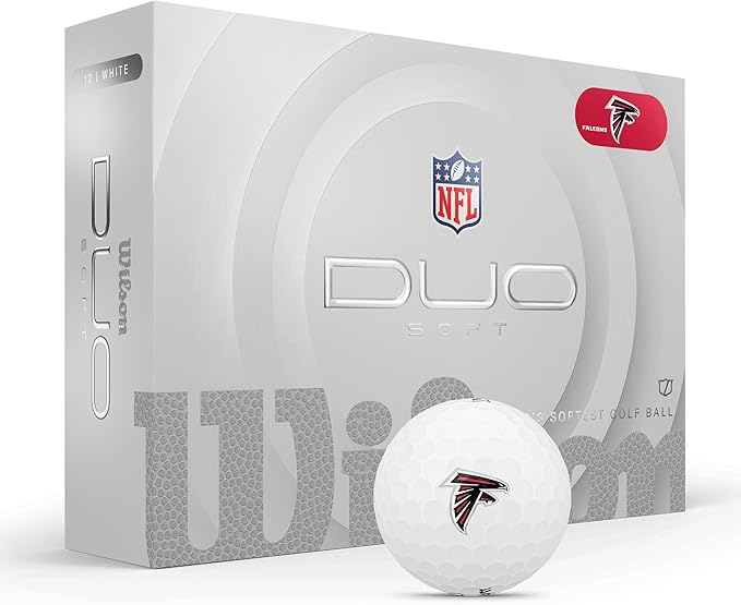 WILSON 2025 Duo Soft NFL Golf Ball - 12 Balls, White, Atlanta Falcons