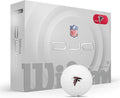 WILSON 2025 Duo Soft NFL Golf Ball - 12 Balls, White, Atlanta Falcons