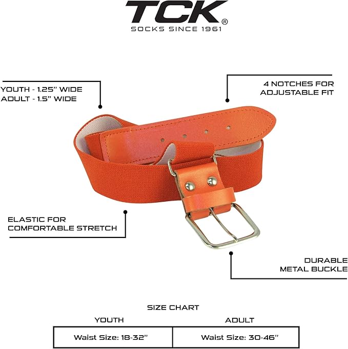 TCK Softball Baseball Belt Youth and Adult Sizes