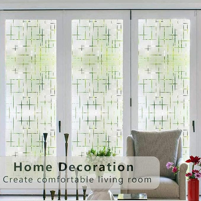 Finnez Frosted Window Film Non-Adhesive, Frosting Privacy Film - Image 3