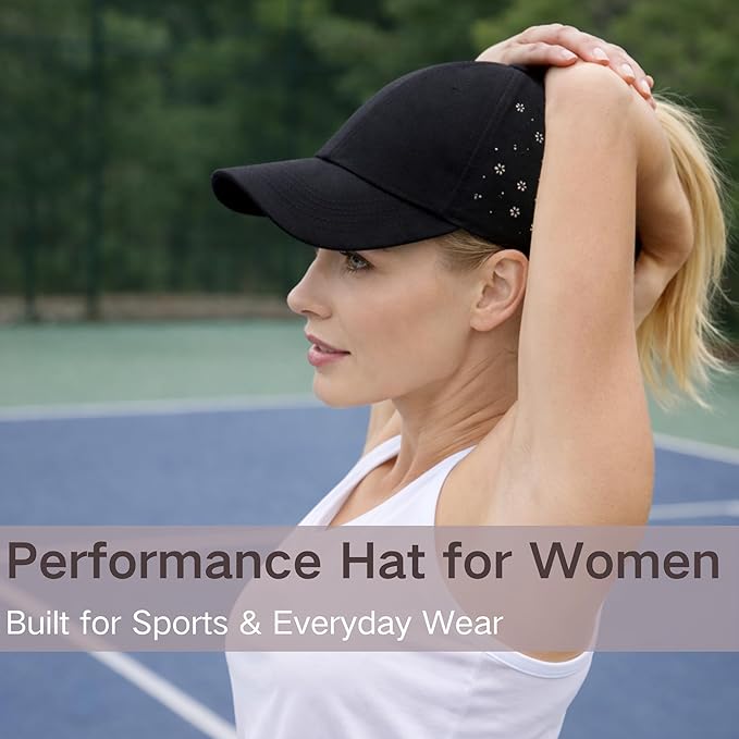 ZTL Women's High Ponytail Baseball Cap Performance Running Hat Quick Dry Mesh Sports Cap Unstructured Dad Trucker Hats