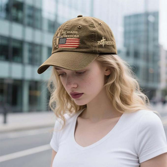 US 250 Years Freedoms 1776-2026 250th Birthday Embroidered Hats Garde Cap for Him
