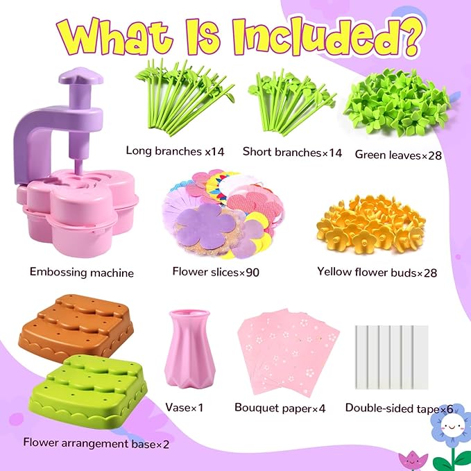 GPPNKC Flower Bouquet Craft Kit DIY Arts and Crafts Toddler Toys Flowers Market - Image 2